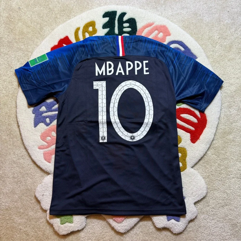 Nike France 2018 World Cup Mbappe 10 Jersey Navy Blue Mens Medium